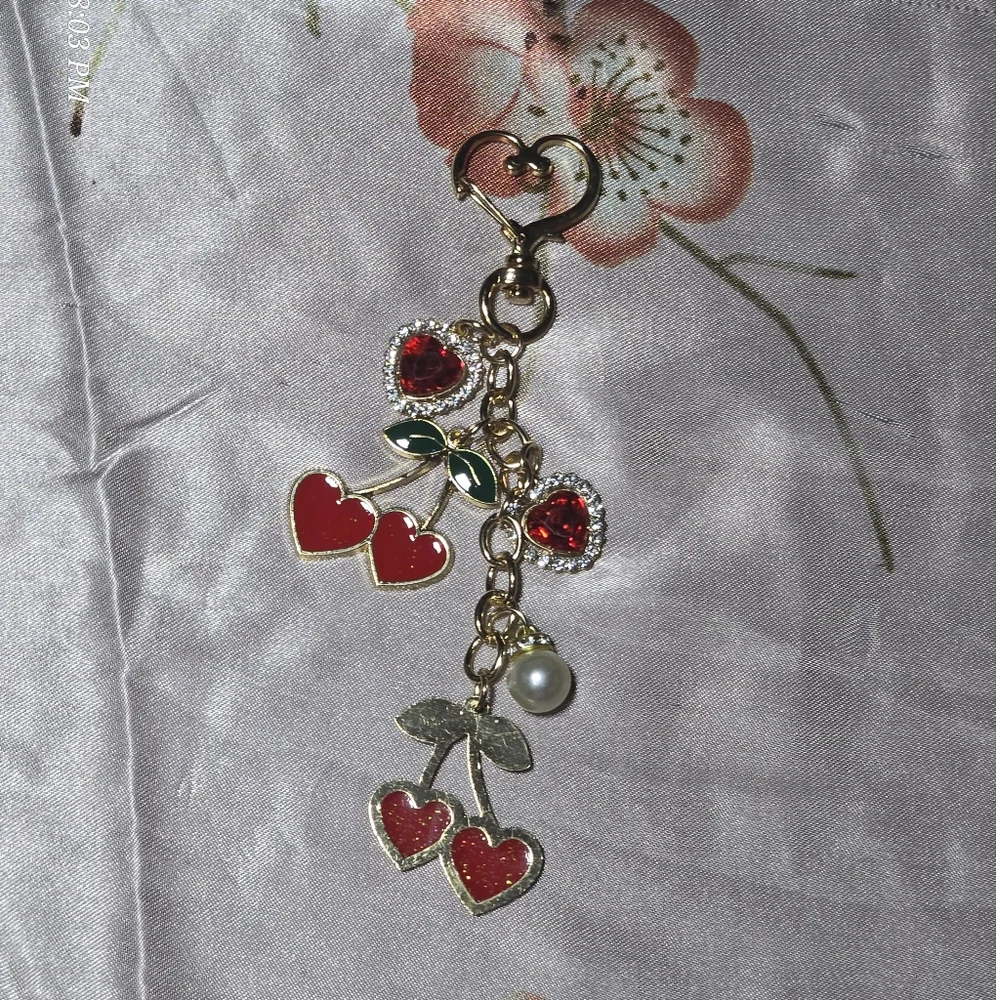 Elegant Red Heart bagcharm